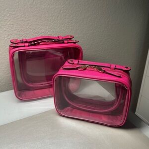 Bundle of 2 CALPAK Cosmetic Cases in Dragonfruit (Size Small & Medium)